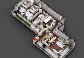 New 4 bedroom apartment with generous areas, balconies and barbecue