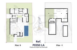 Land with construction project of a 4 bedroom single storey villa with swimming pool in Lagoa