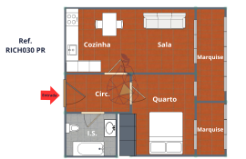 1 bedroom apartment with sea view in Praia da Rocha
