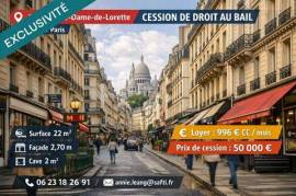 Opportunité rare dans un secteur à fort passage, au cœur de la très dynamique Rue Notre-Dame-de-Lorette.