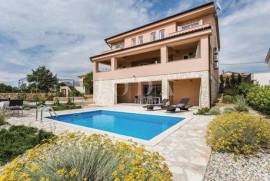 Modern house with pool and sea view, island of Krk