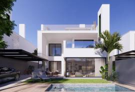 NIEUWBOUW VILLA'S IN EEN BESLOTEN, DOOR EEN POORT BEHEERDE WOONGEMEENSCHAP IN DE PROVINCIE MURCIA