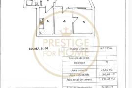 House with 3 rooms and patio and land.