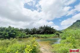 A large plot of 101 rai with clear water stream and mountain view for sale in Khuekkhak, Phangnga A large plot of 101 rai with clear water stream and mountain view for sale in Khuekkhak, Phangnga