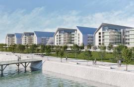 T2 apartment at Prata Riverside Village, Marvila. Riverfront Lisbon property designed by Renzo Piano