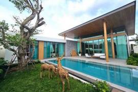 Spacious villa with a pool in the sleek style of Japanese minimalism in Thalang, Phuket.