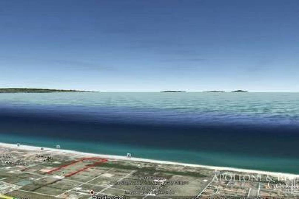 Building land on the sea in San Ferdinando, Reggio Calabria