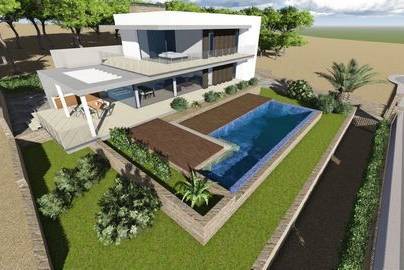 Moderne nieuwbouwvilla met 3 slaapkamers in Moraira, met privé zwembad en een prachtig uitzicht op de bergen, gelegen slechts 3 km tot het strand.