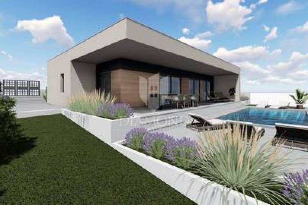 Modern single-storey house with a swimming pool near Pula!