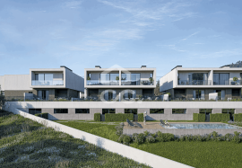 New 4 bedroom villa, with garden and terrace, in a private condominium with swimming pool, next to the Retail Park in Eiras.