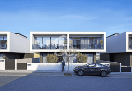 New 4 bedroom villa, with garden and terrace, in a private condominium with swimming pool, next to the Retail Park in Eiras.