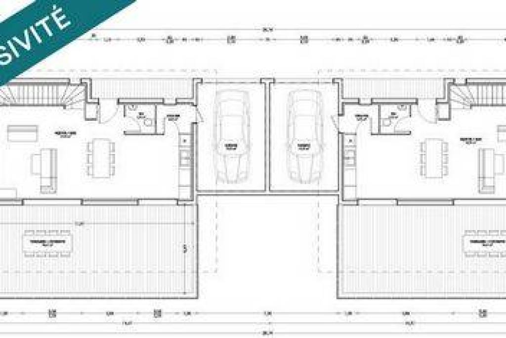 Maison type 4 jumelée par le garage avec un terrain de 600m² environ.