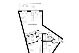 Strategic location: 2 bedroom apartment with balcony for sale