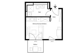 Ready to move: Furnished Studio Apartment with Balcony next to Park Humboldthain