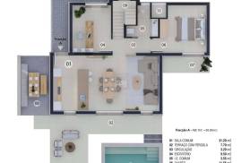 Semi-detached T2+1 villa with private pool