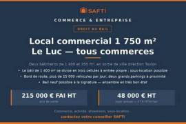 Droit au bail 1 750 m² tous commerces, Le Luc