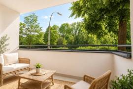 Bright Spacious 1-2 Room with Waterfront Balcony in Alt Treptow