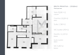 Penthouse 3+1 beds apartment with balcony and garage