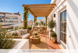 1 bedroom apartment with panoramic terrace 100 m from the beach in Armação de Pêra
