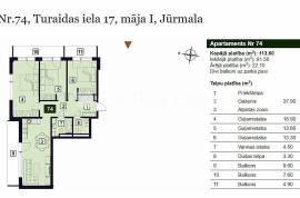 Apartment for sale in Jurmala, 113.80m2