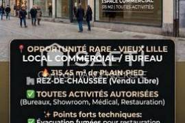 Lille - Vieux-Lille : Local d'exception 315 m² plain-pied (Toutes activités)