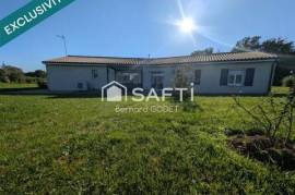 Maison de plain pied sans travaux 3 chambres, 1 bureau, cuisine ouverte salon.